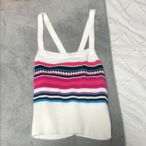 Trina Turk Black and Pink Crop Tank Top